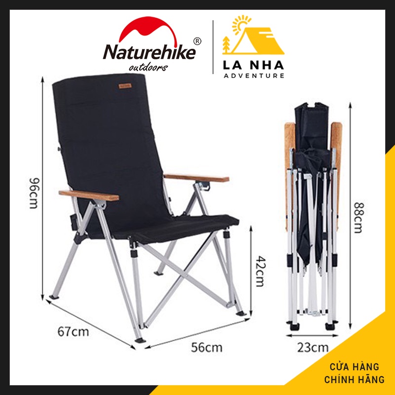 Ghế xếp du lịch ngả 3 cấp, tựa lưng thoải mái Naturehike Là Nhà Chính hãng - NH17T003-Y
