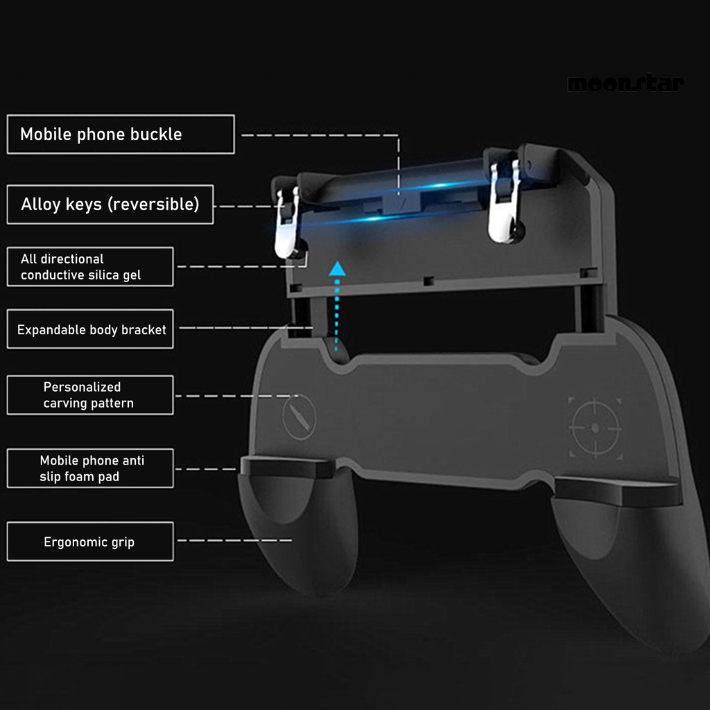 MNmoonstar W11 Game Controller Stretchable Lag-free High Sensitivity Practical Gamepad Trigger for Smart Phones