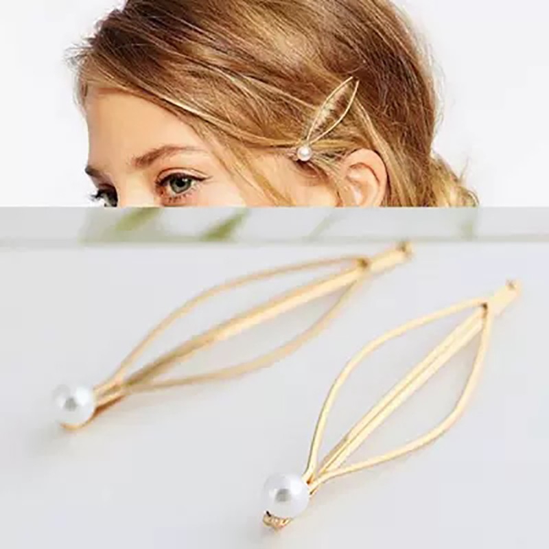 Kẹp tóc đính đá ngọc trai xinh xắn