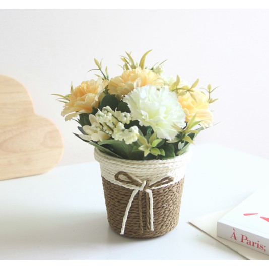 Giỏ Hoa Giả (gồm bình &amp; hoa)