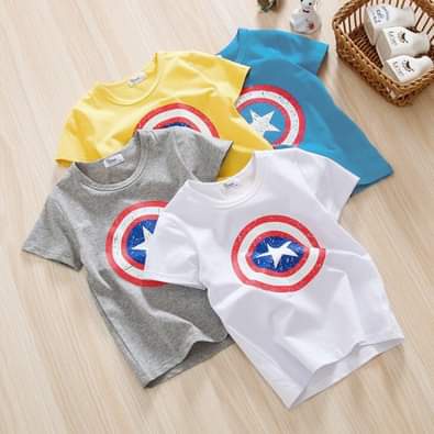 ÁO THUN SIÊU NHÂN CAPTAIN AMERICAN CHO BÉ TRAI BÉ GÁI