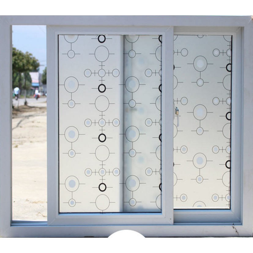 Decal giấy dán kính ô tròn trắng đen khổ rộng 0.45m