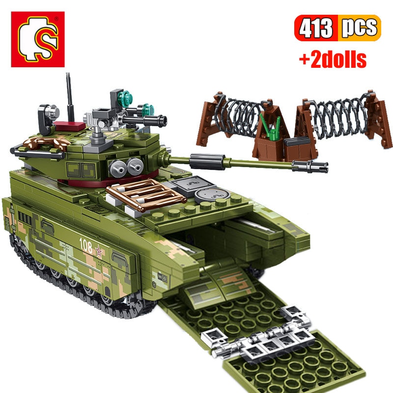 Mô hình đồ chơi giáo dục Lắp ráp  xe tăng SEMBO 105564  413Pcs Army ZTD-05 Amphibious Armored Assault Vehicle
