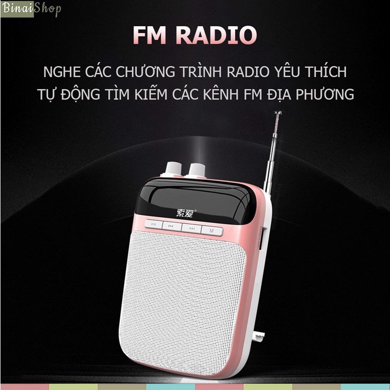 SOAIY S-718 - Máy Trợ Giảng Không Dây , Công Suất 10W, Hoạt Động 12 Giờ