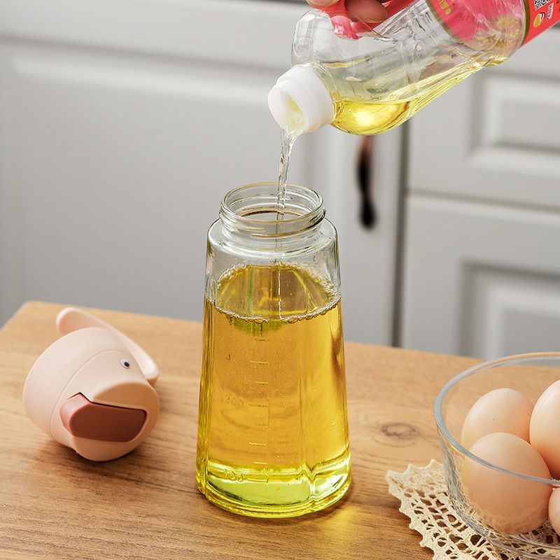 Bình đựng dầu ăn nước mắm tự động đóng mở khi sử dụng, thủy tinh cao cấp 630ml