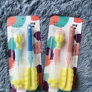 [Freeship] Bộ Cây Cọ Rửa Bình Sữa, Núm Ti 360 độ 2 Đầu Mút Mẫu Mới Hàng Cao Cấp