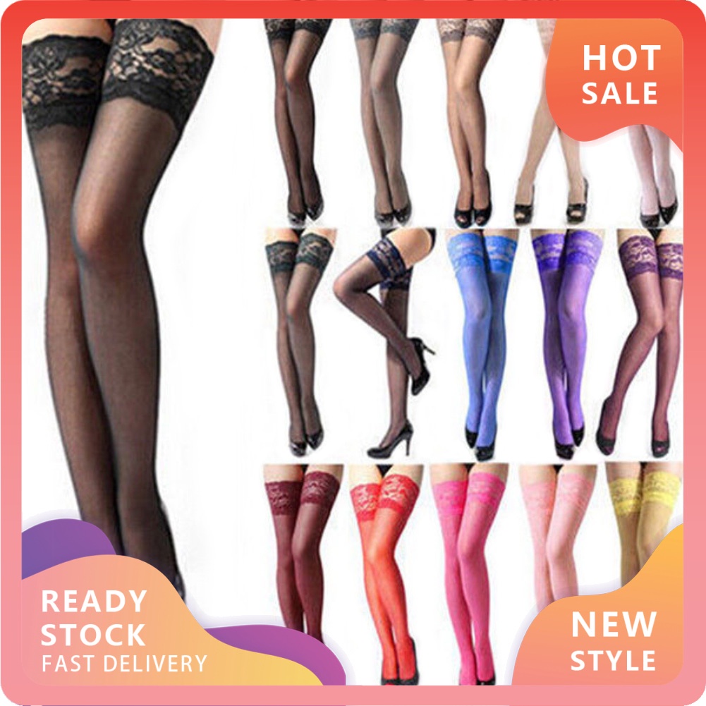 Vớ Ren Hoa Xuyên Thấu Cao Qua Gối Quyến Rũ Cho Nữ