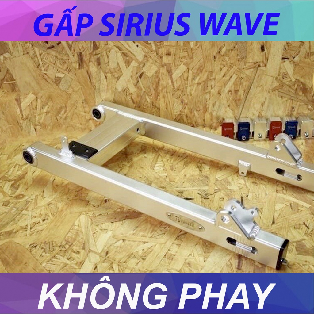 Gấp Phay, Gấp Không Phay, cho xe Sirius, gắn Sirius, Wave. Nhôm Cao Cấp, Không Gỉ Sét, Không Bung Tróc, Cứng Cáp