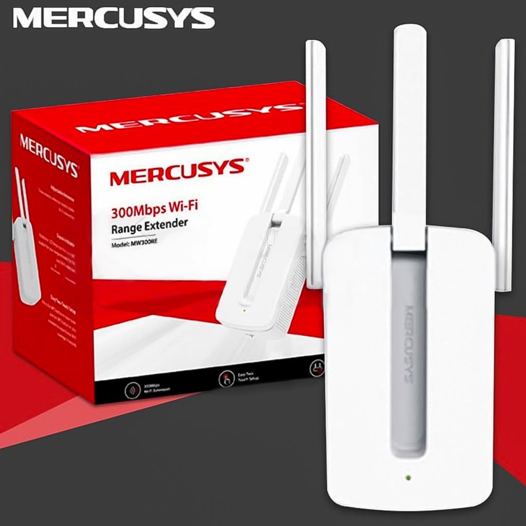 Kích Sóng Wifi Mercury MW310re , Mercusy 300Mbps 3 Râu Cực Mạnh - BH 1 Năm | Kích Wifi Mercury MW310re 3 Ăng Ten