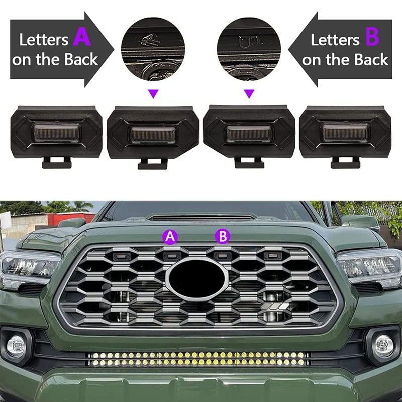 Bộ 4 Đèn LED Gắn Phía Trước Xe Hơi Toyota Tacoma Raptor TRD Off Road Sport 2020 2021
