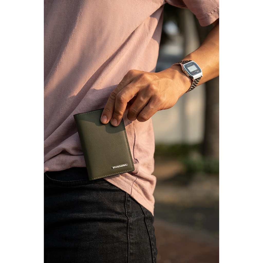Ví Da Nam Đựng Thẻ Dáng Đứng Leonardo - Card Henry Wallet - Da Switf Trơn Mềm Bền Bỉ