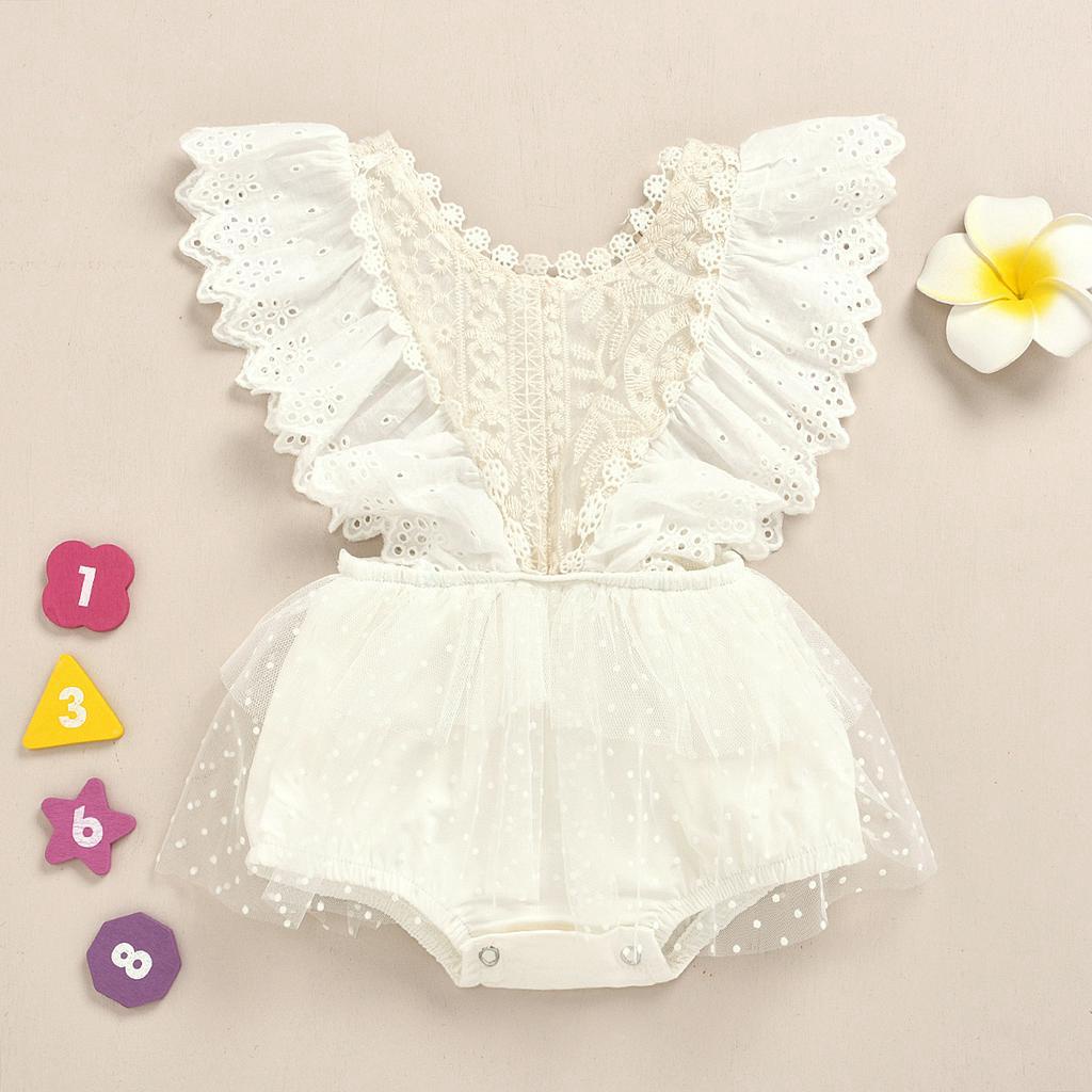 Áo Liền Quần Ren Đáng Yêu Cho Bé