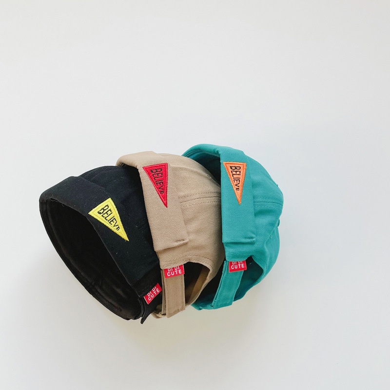 Mũ Beanie Thêu Chữ Có Thể Điều Chỉnh Phong Cách Nhật Bản Cho Bé