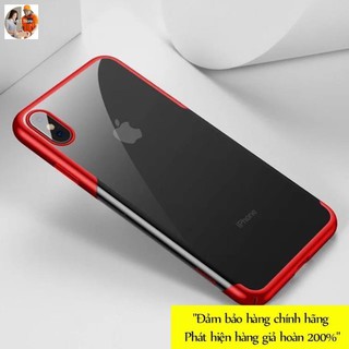 Ốp lưng trong suốt viền si màu Baseus Glitter Case cho iPhone XS