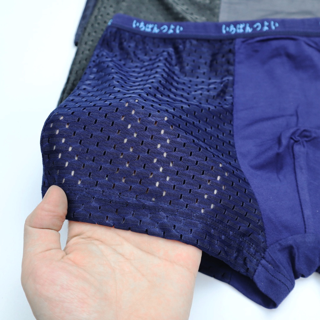 Hộp 4 quần sịp đùi nam Nhật Bản [45 - 95kg] vải thông hơi co giãn 4 chiều thấm hút mồ hôi