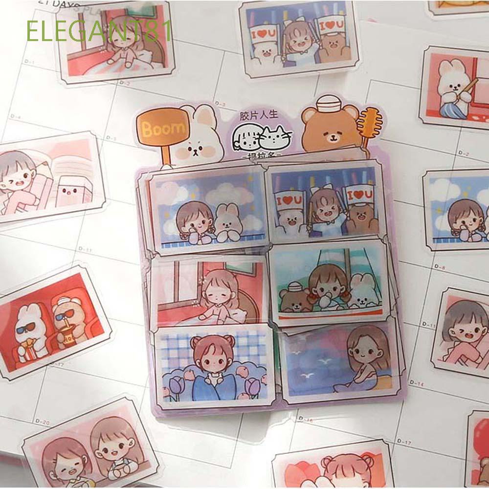 Miếng Dán Trang Trí Sổ Tay / Đồ Thủ Công Bằng Pet In Họa Tiết Hoạt Hình Kawaii Dễ Thương Diy 81