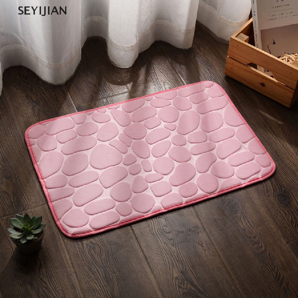 Sey Thảm Xốp Hoạt Tính Chống Trượt Dập Nổi Họa Tiết Trang Trí Phòng Tắm