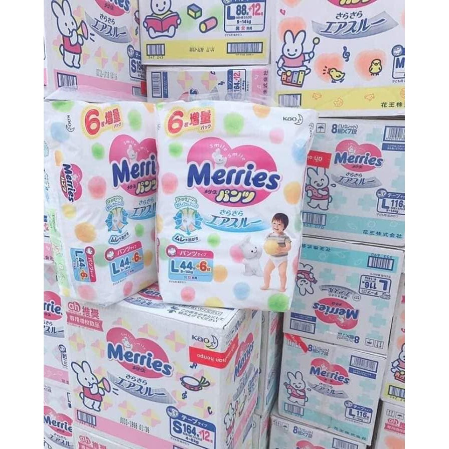 Tã Dán/ Quần Bỉm Merries Nội Địa Nhật  NB96 / S88 / M68 / L58/ M64/ L50/ XL44/XXL24