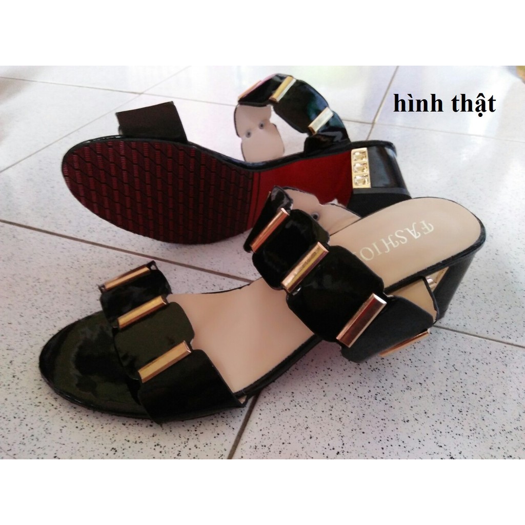 GIÀY GÓT VUÔNG QUAI NGANG CAO CẤP