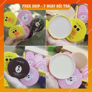 Phấn trang điểm che khuyết điểm trắng da không trôi/phấn nén không trôi. Gấu - Vịt cute