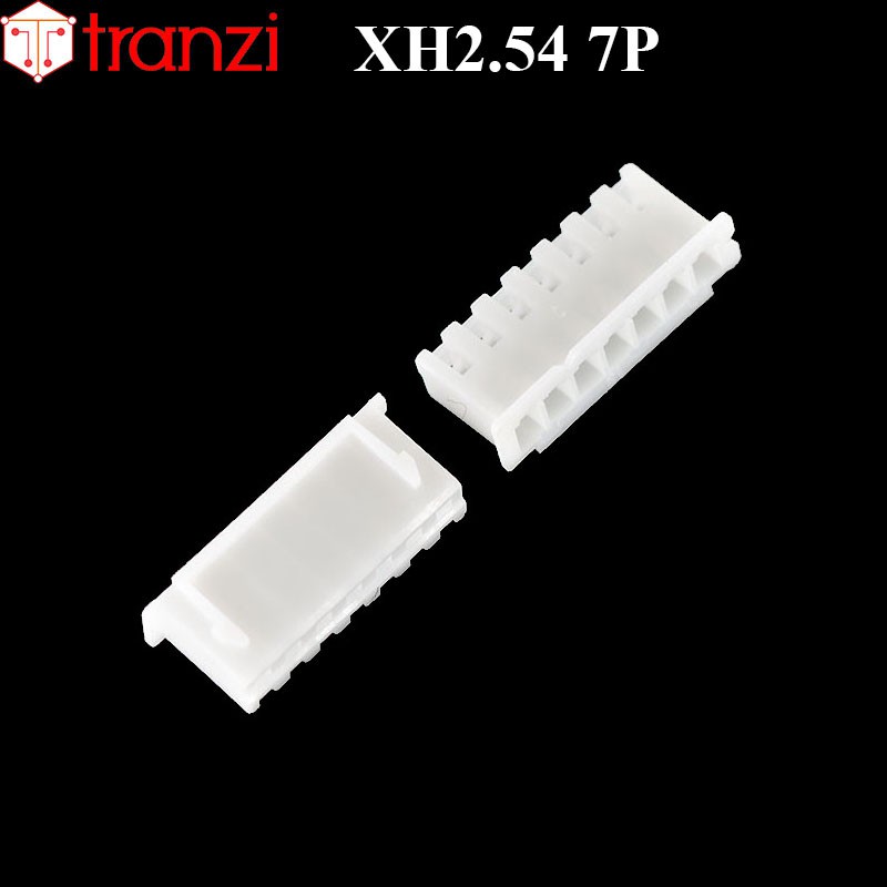Vỏ header 2.54mm XH2.54 7P 8mm trắng - túi 50 cái