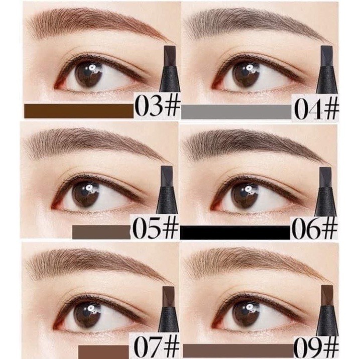 Chì Xé Kẻ Mày Haozhuang Cứng Phẩy Sợi Eyebrow Pencil Sắc Nét, Chống Nước, Lâu Trôi.