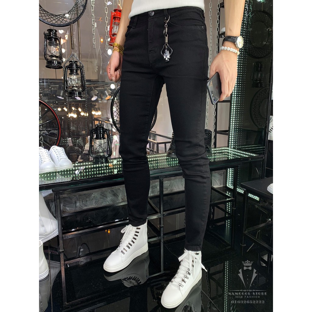 Quần jean nam XuBi đen trơn ( có 34 )