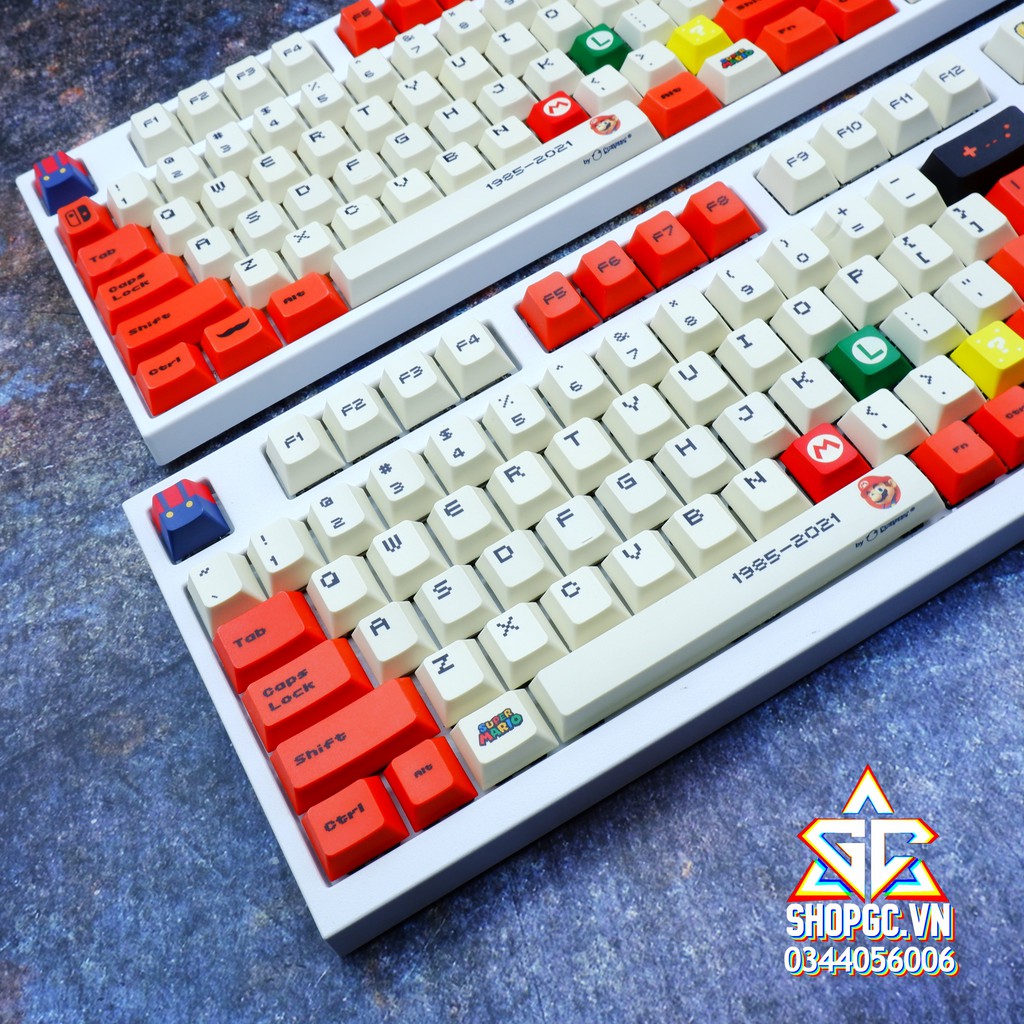 Keycap MARIO ĐỎ 2021 120 nút Nhựa PBT