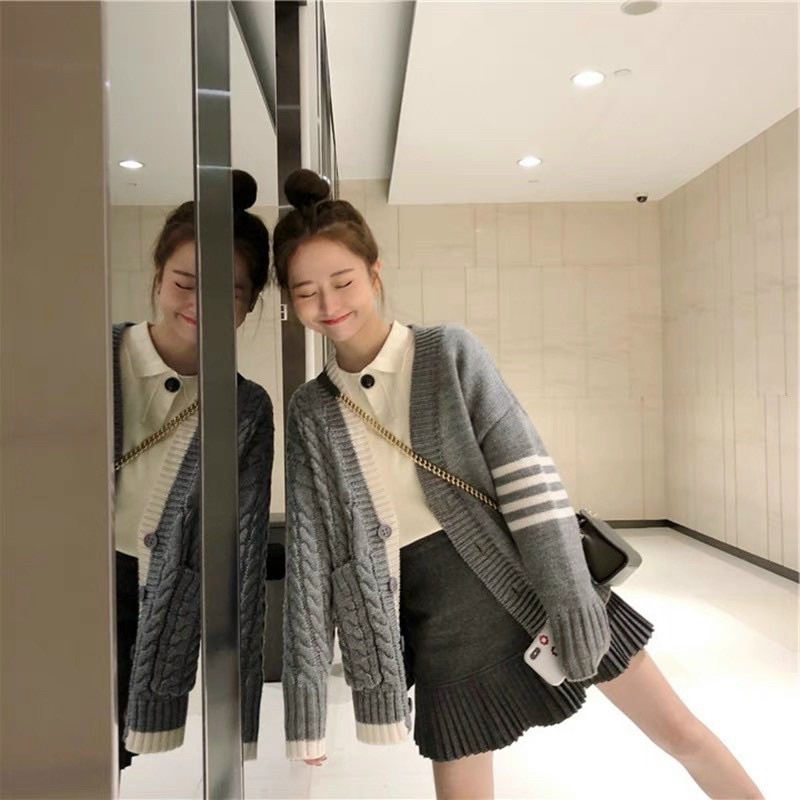 Áo Cardigan Len Phong Cách Học Sinh trẻ trung năng động, Áo Len Nữ Hottrend