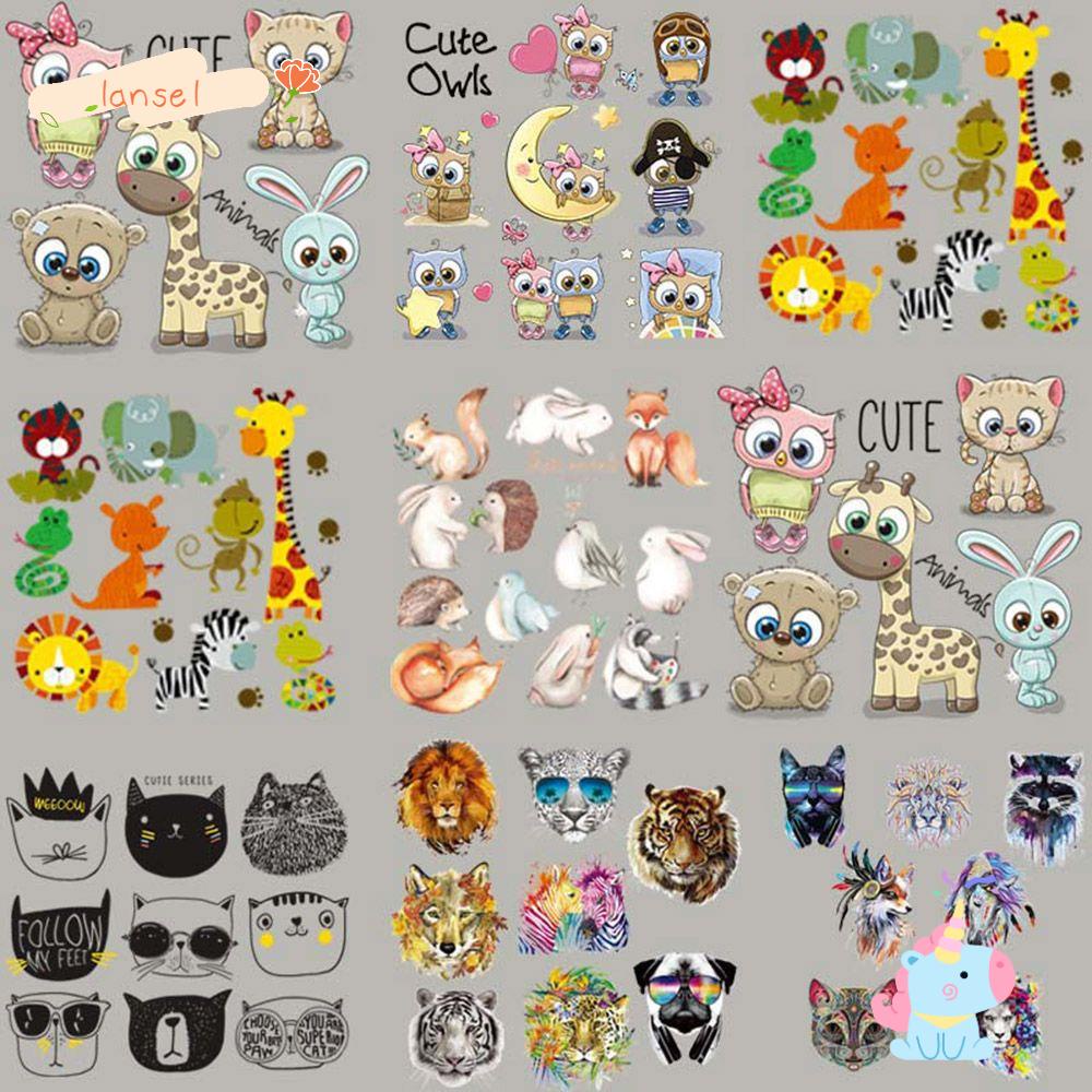 Lansel Miếng Dán Chuyển Nhiệt Chuyển Đổi Pyrography Thời Trang Chuyển Đổi Quần Jean Hình Động Vật Hoạt Hình