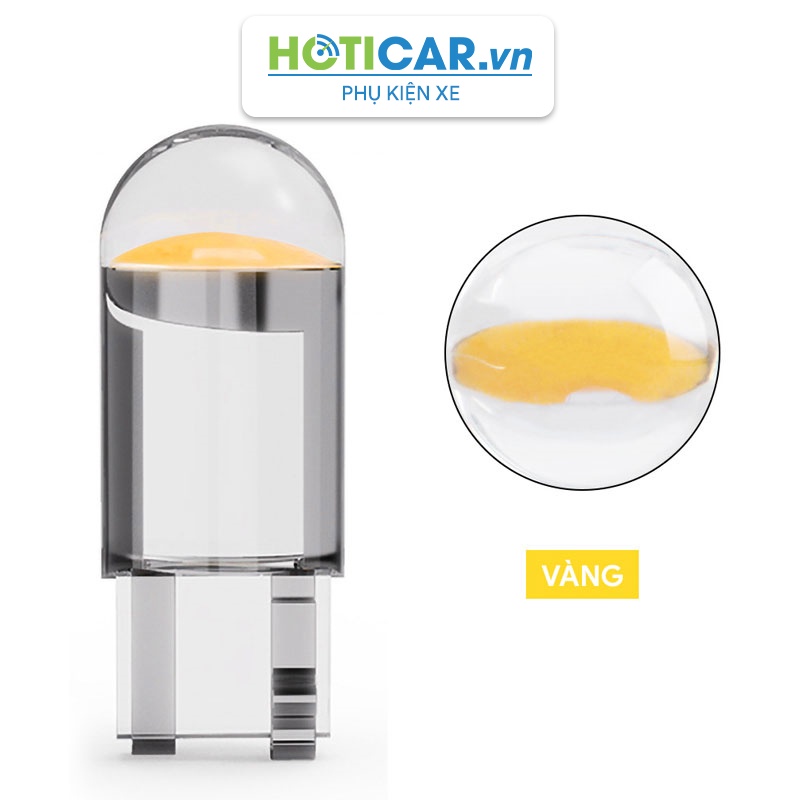 Bộ 4 Bóng đèn LED xi nhan, demi, đọc sách, trần, cốp, đồng hồ taplo 12V T10 COB T10C-1 NHIỀU MÀU