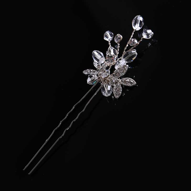 Kẹp tóc hình lá đính đá lấp lánh cho phái nữ