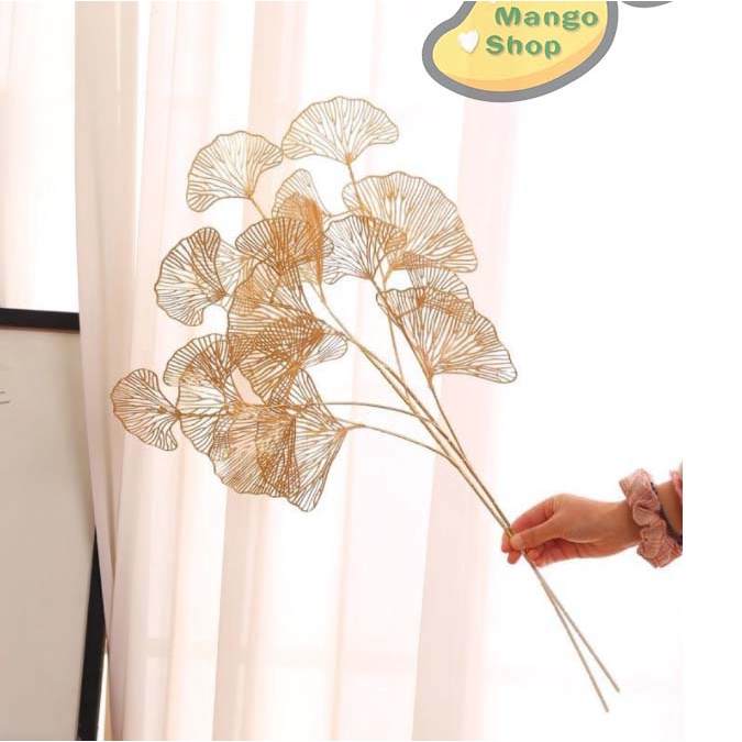 Cành Lá Rẻ Quạt Vàng Decor Trang Trí Chụp Ảnh