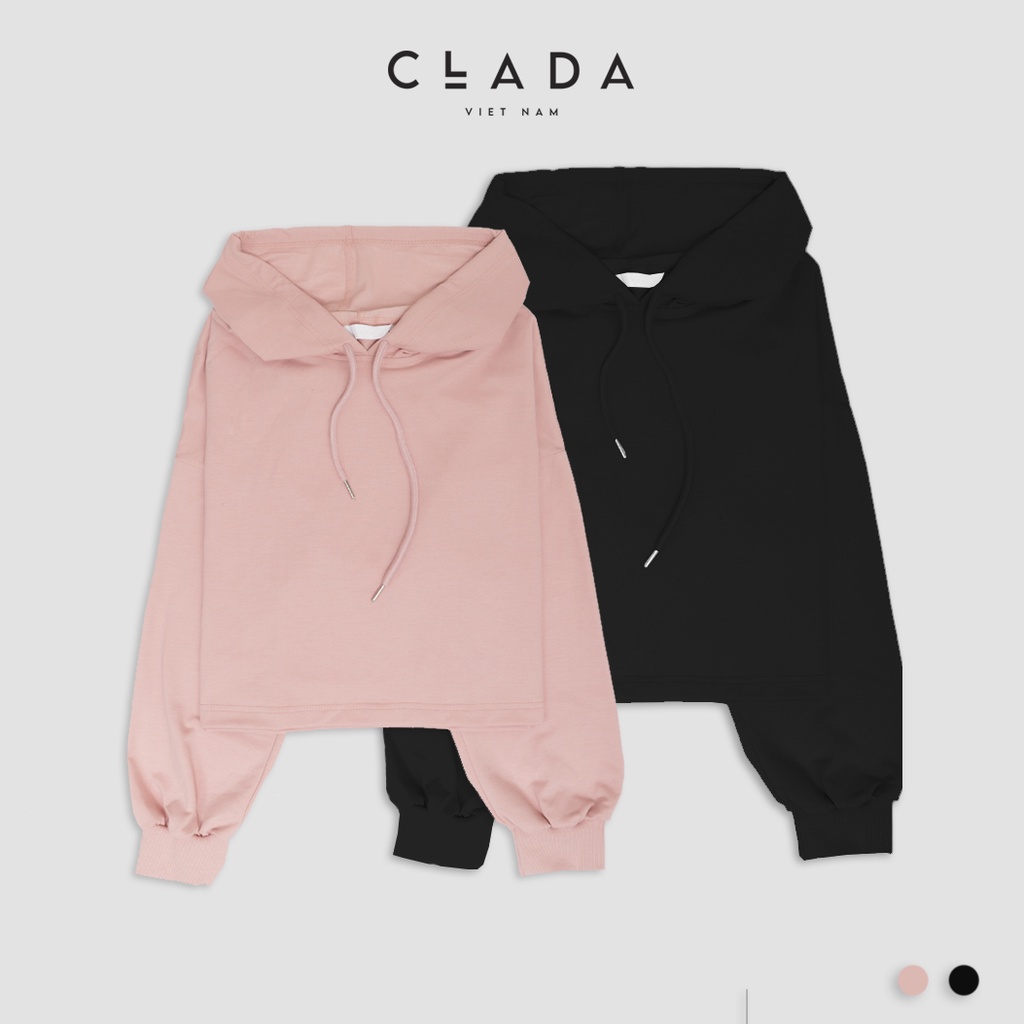 Áo hoodie nỉ có mũ dáng ngắn suông cho nữ | BigBuy360 - bigbuy360.vn