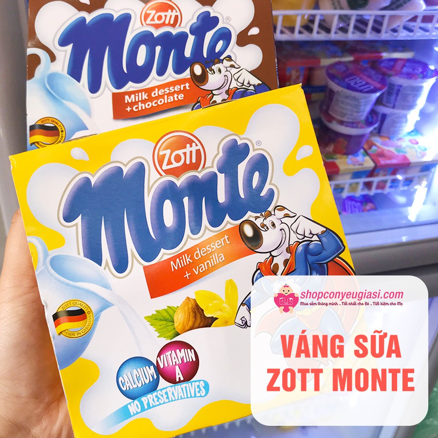 Lốc 4 Hộp Váng Sữa Monte Vani/Socola 55g - Date 12/2020