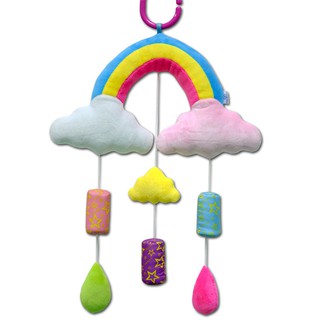 Bed Rattle for 0-3 Years Old Baby Bed Bell Toy Rainbow Bed Hanging Wind Chime for Newborn Baby
