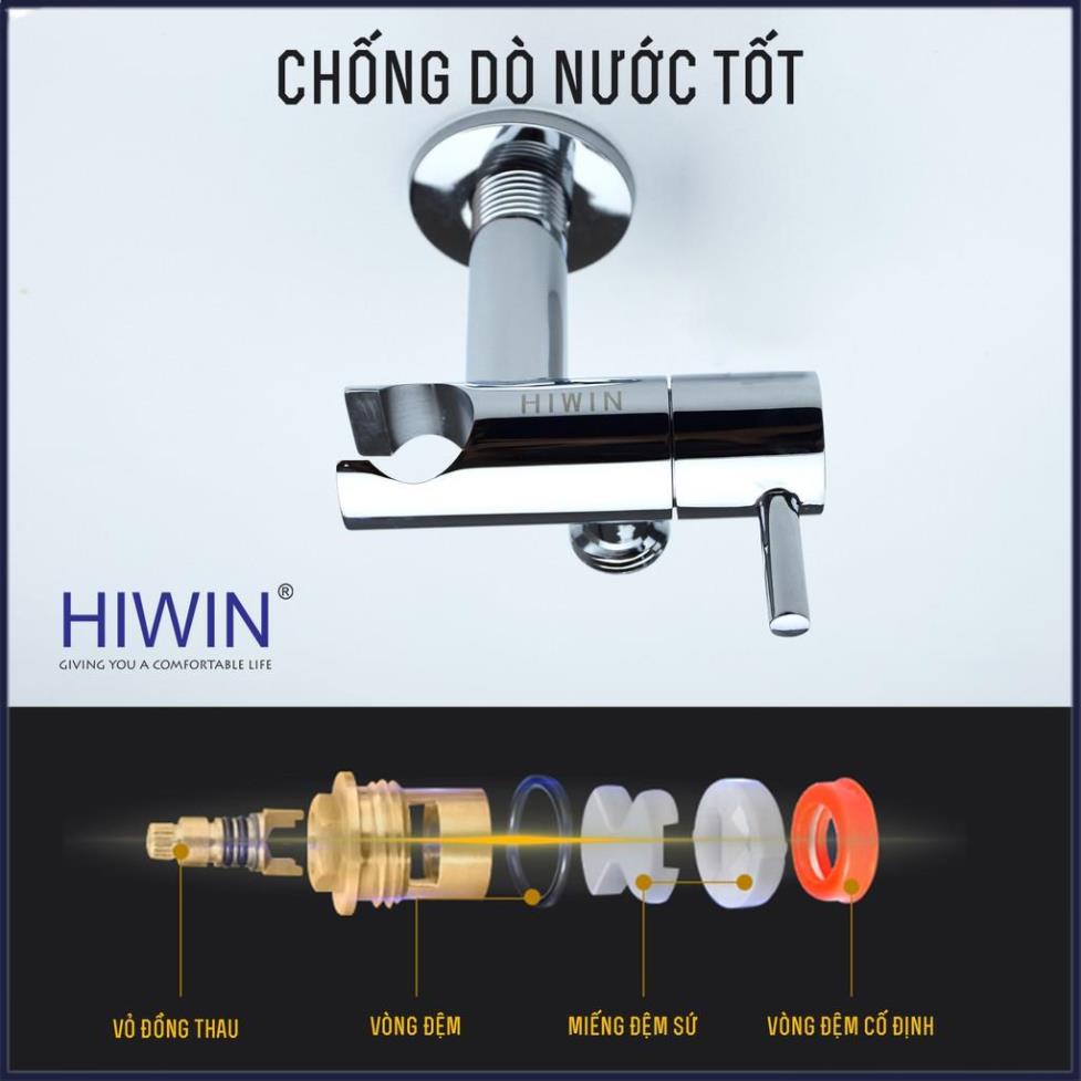 Van T chia nước vòi sen vòi xịt, van giảm áp lực nước có đế cài chất liệu đồng mặt gương HIWIN JF-131