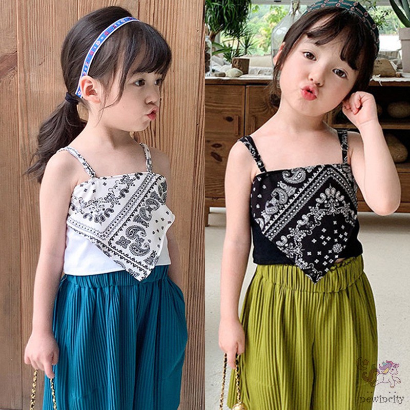 Áo Hai Dây Thời Trang Mùa Hè Hàn Quốc Cho Bé Gái