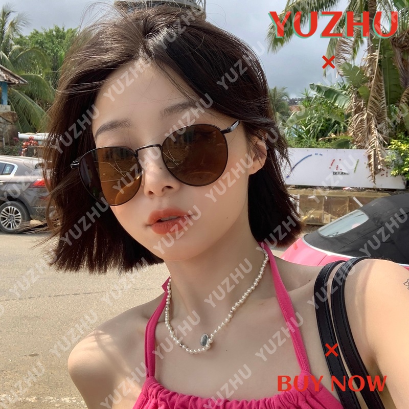 Kính Mát Gọng Tròn Bằng Kim Loại Chống Ánh Sáng Xanh Thời Trang Phong Cách Hàn Quốc