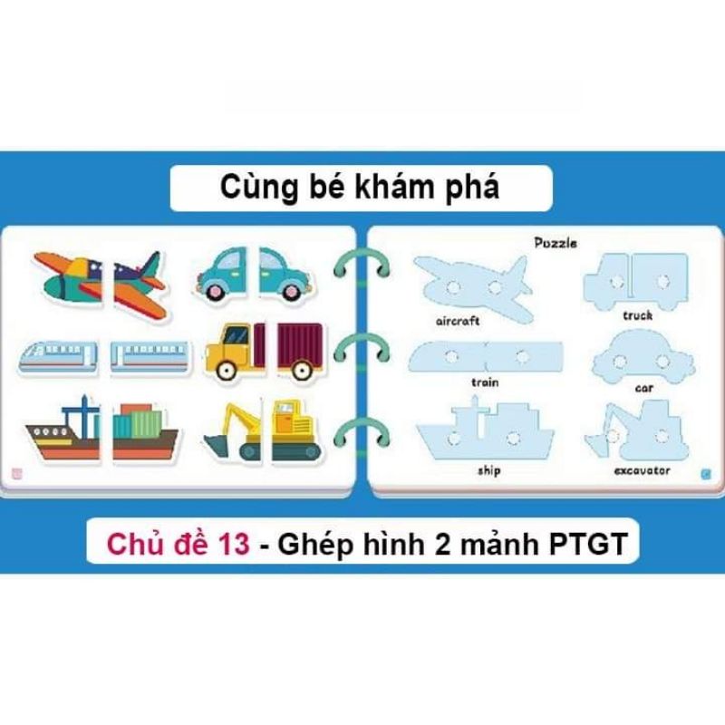 Học liệu Montessori 17 chủ đề, Busy book, học liệu bóc dán thông minh cho trẻ 2-6 tuổi