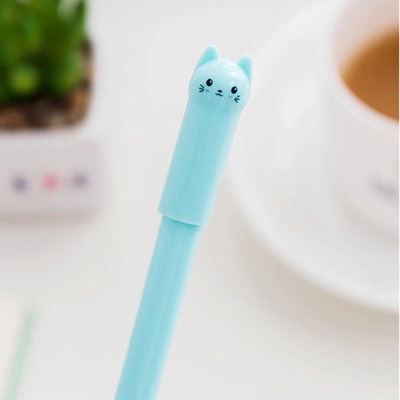 Set 6 Bút gel đen nắp đậy ngòi 0.5mm màu xinh xắn phụ kiện văn phòng phẩm
