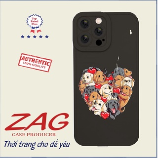 Ốp ĐT chống sốc những chú chó xếp hình tim cho Iphone 6 7 8 Plus 11 12 13 mini Pro Max X Xr  HA-22DOG1059