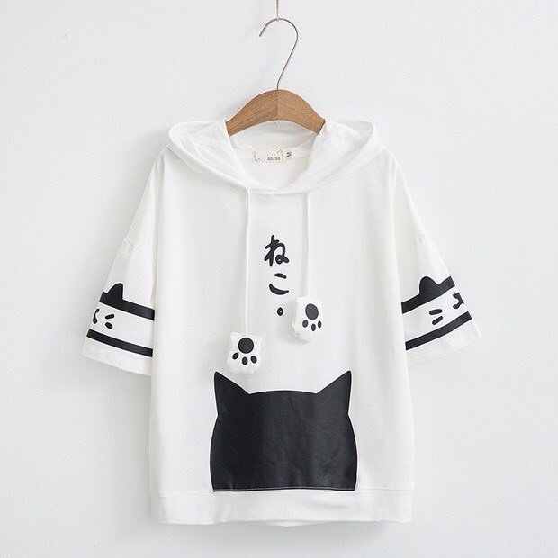 HÌNH THẬT - Áo hoodie cotton tay lỡ mùa hè cún - mèo  hot 2021 | BigBuy360 - bigbuy360.vn
