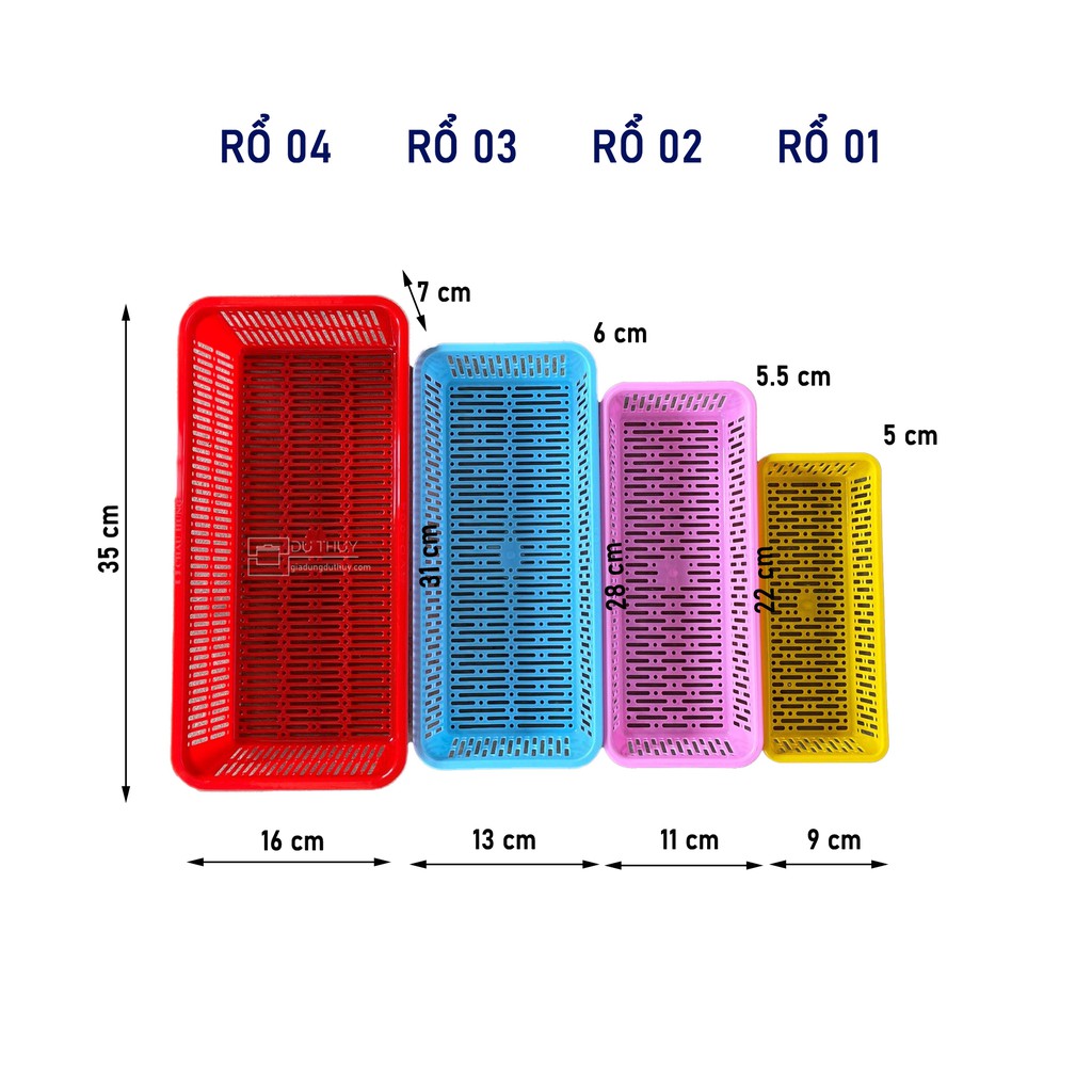 Rổ Nhựa Chữ Nhật Dài Nhiều Màu Đựng Bút Viết, Đựng Vật Dụng Dài Nhiều Màu Với 4 Kích Thước, Nhựa PP Chính Phẩm, Bền Đẹp | BigBuy360 - bigbuy360.vn