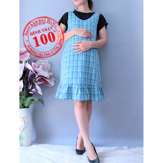Set đầm bầu yếm rời thời trang - váy bầu yếm công sở trẻ trung