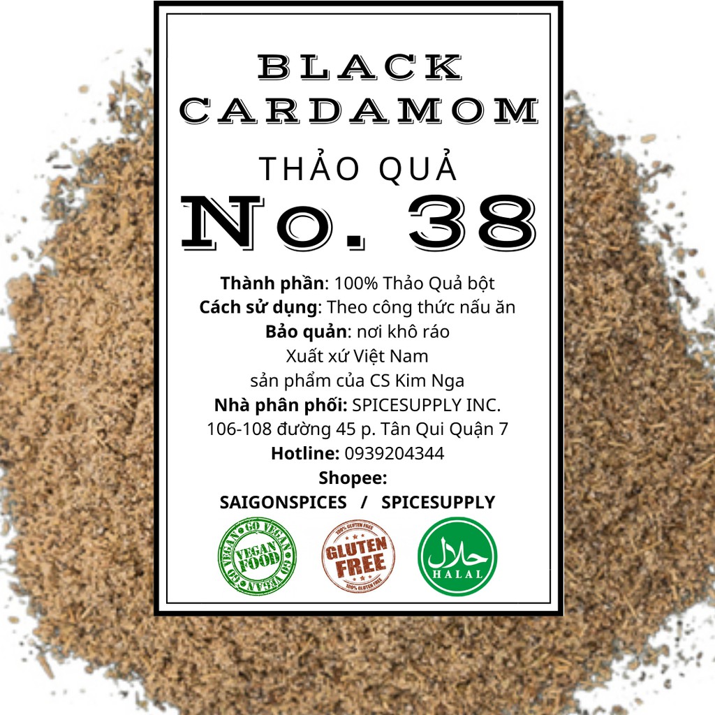 Black Cardamom Ground - Bột Thảo Quả SPICESUPPLY Việt Nam nguyên chất Hũ 70g