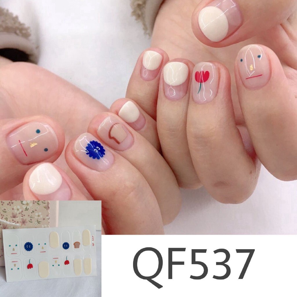 [Hàng mới về] Set 14 Miếng Dán Móng Tay Chống Thấm Nước Xinh Xắn