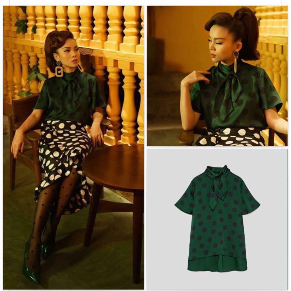 ÁO CHẤM BI BUỘC DÂY ZARA SĂN SALE
