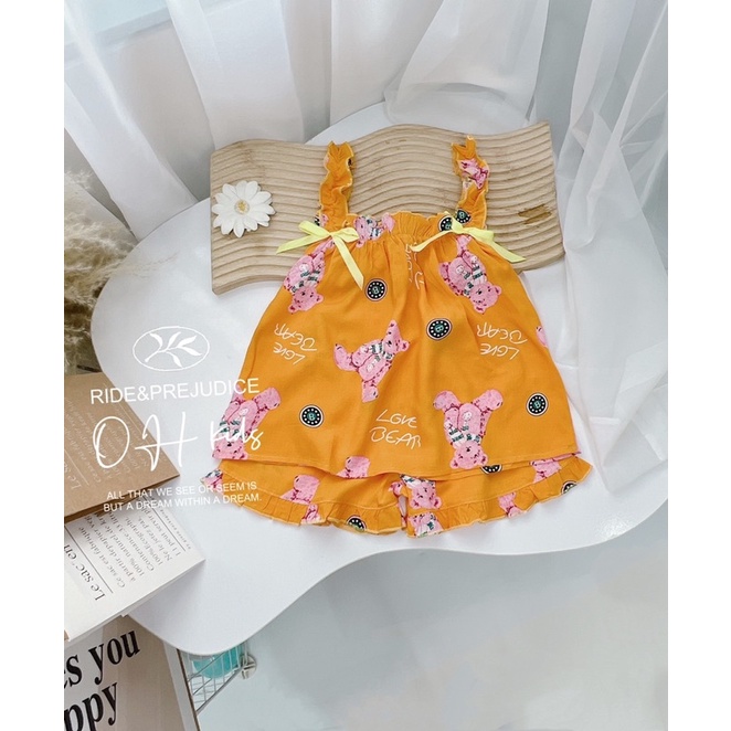[SET BÉ GÁI] Bộ lanh lụa thái loại 1 hàng đẹp cho bé gái