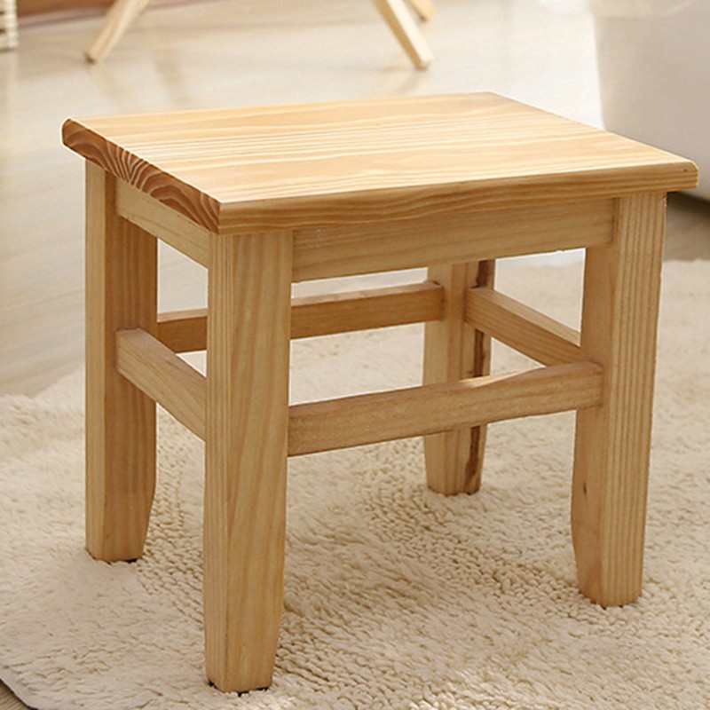 ⌒Multi-Function Solid Wood Shoe Children'S Adult Living Room Home Small Sof On-Slip Bath Bench Stool